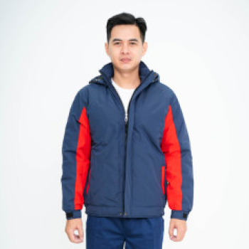 Áo khoác bảo hộ Evinz AV56 vải gió tráng PU chống nước trần bông có mũ tháo rời, Size S