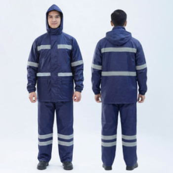 Bộ áo mưa phản quang màu tím than 2 lớp chống thấm vượt trội A13, Size 5