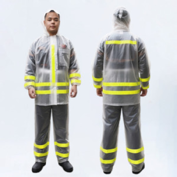 Bộ quần áo mưa trong suốt phản quang A14, Size L