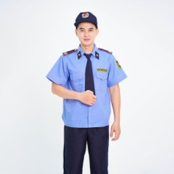 Áo bảo vệ ngắn tay bo đai thoáng mát siêu bền màu xanh, vải kate hàn BH02A, Size 4 (M)