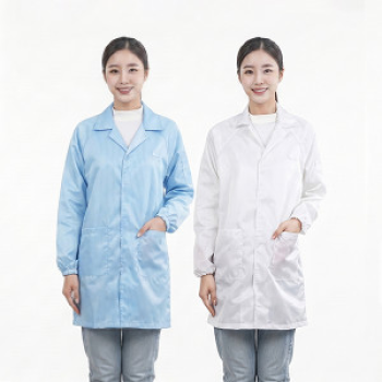 Áo choàng phòng sạch khóa kéo chống bụi, chống tĩnh điện S119, Màu xanh - Size M