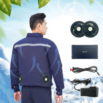 Áo điều hòa hai lớp cao cấp Evinz AV13 màu xanh dương, Size M - Áo + Bộ phụ kiện
