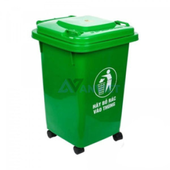 Thùng rác nhựa HDPE 60L siêu bền, màu xanh R102