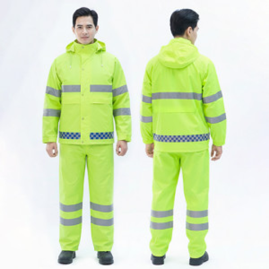 Bộ quần áo mưa phản quang cảnh sát giao thông 2 lớp A11, Size XL