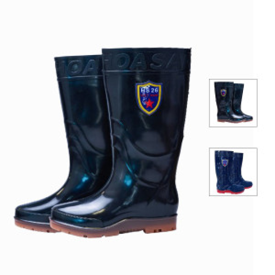 Ủng cao su siêu bền Hoa San U107, Màu đen - Size 43